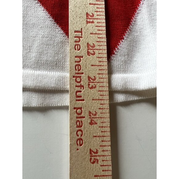 Burberry Golf v-neck red white argyle sweater M athleisure designer preppy - Picture 8 of 8